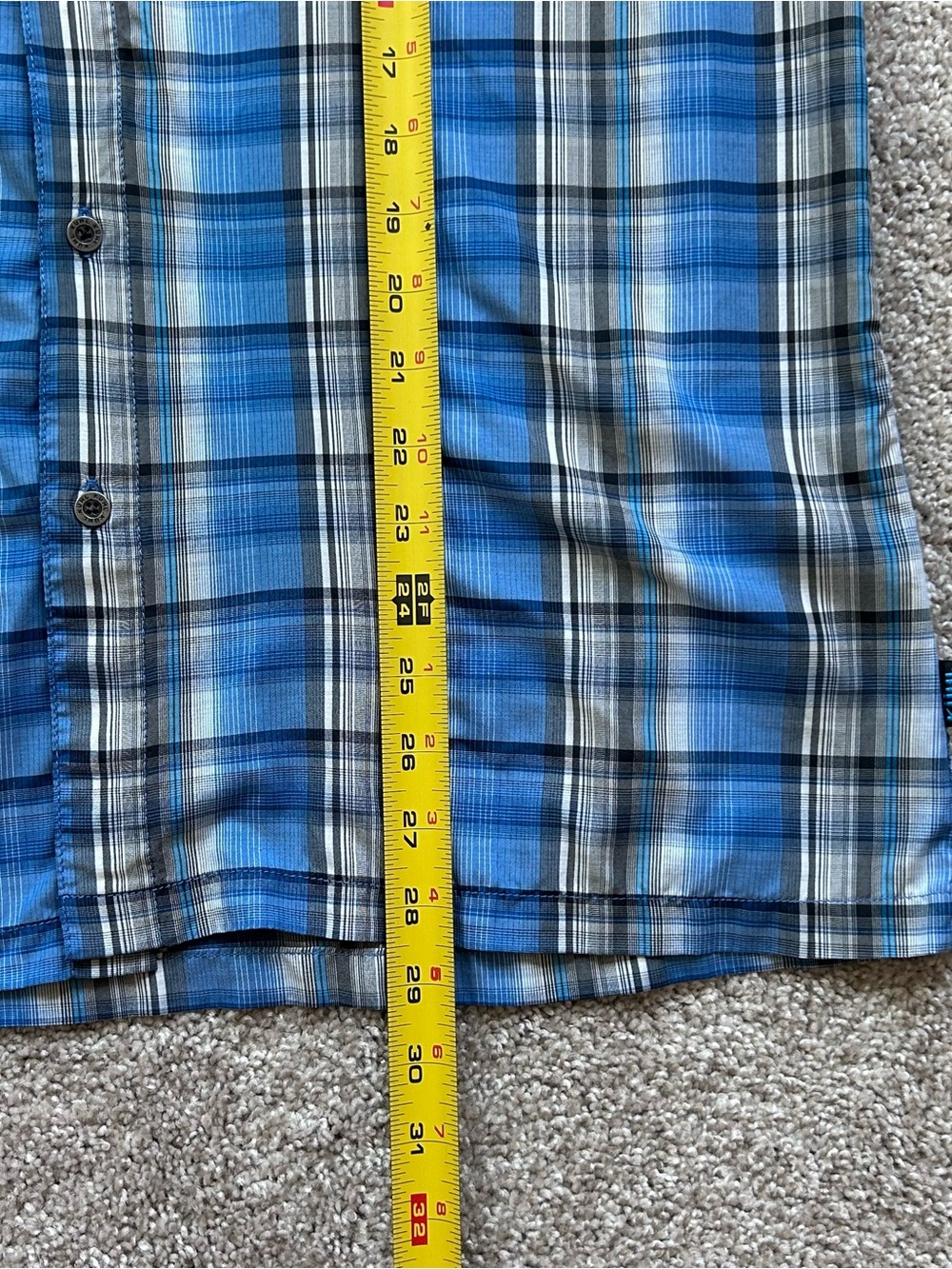 KUHL Eluxur Performance Shirt Mens Medium Blue Plaid Snap Button Hiking Gorpcore - Picture 5 of 9